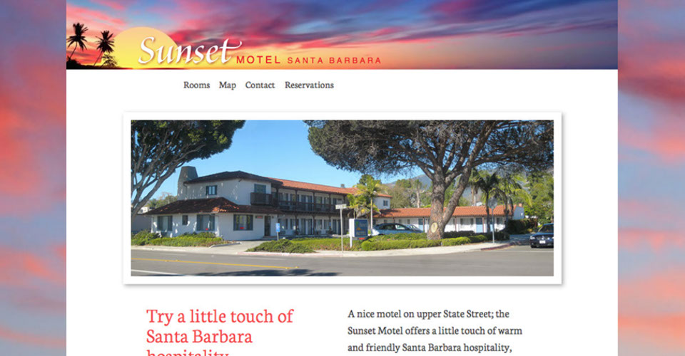 Sunset Motel Web Site Design